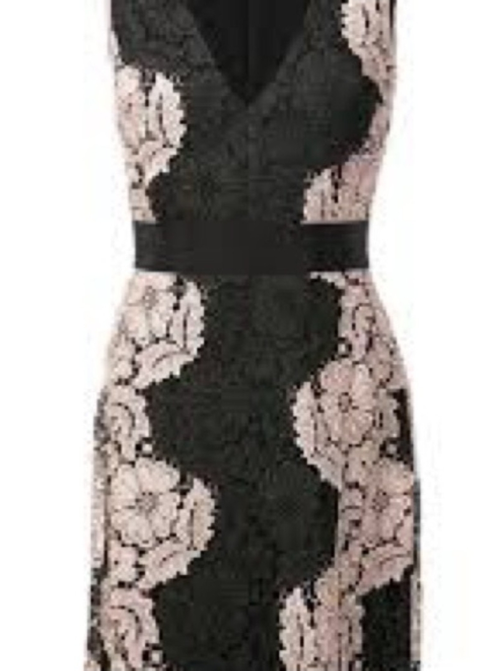 Alice + Olivia Black and White Floral Lace V-Neck Mini Dress Womens Size 6. - Picture 5 of 16